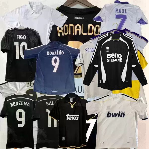 

retro classic madrids soccer jerseys zidane real r.carlos j.m.guti raul mijatovic kaka beckham raul mijatovic 1996 97 98 99 2000 01 02 03 04, Black;yellow