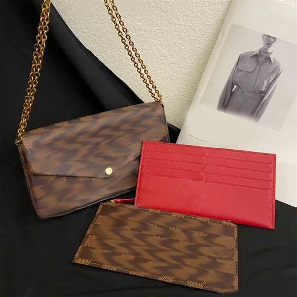 

chains shoulder bags card holder luxurys bags designer purse women pochette felicie borse wallets alloy decor flap crossbody bags for shoppi