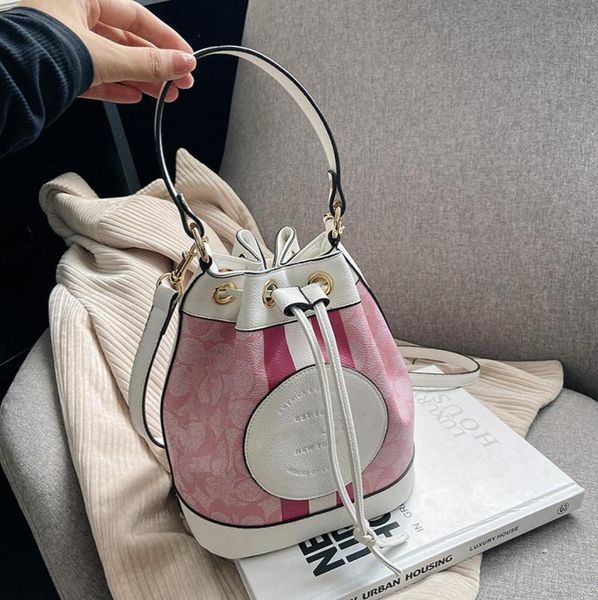 

brand women039s messenger bags handbag fashion drawstring bucket bag makaron jacquard mini oneshoulder tote bag5223406
