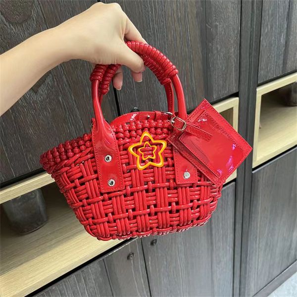 

bistro designer bags basket tote brand tote handbag bag women's fashion hand-woven straw bag vegetable classic luxury shopping single s