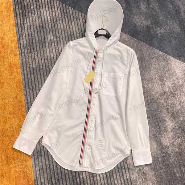 

white summer designer womens jacket fashion leisure luxury classic deep sea colorful stacked shell buckle hooded zipper sports coat female c, Black;brown