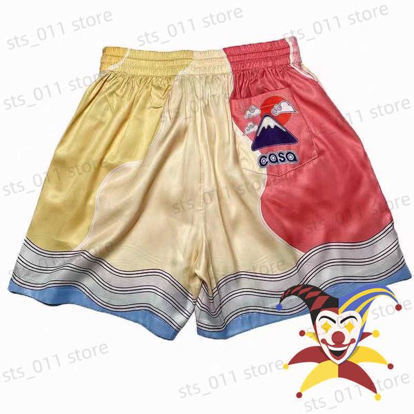 

men's shorts red casablanca silk shorts men women 1 1 version drawstring shorts breeches t230419, White;black