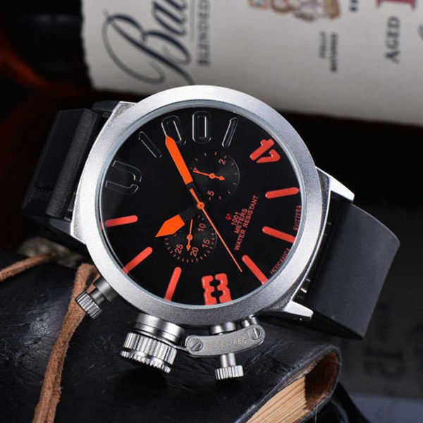 

designer watch five stitches automatic mechanical watches men's sports big boat silver black rubber classic round wristwatches self win, Slivery;black