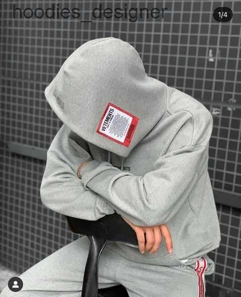 

hoodies designer red label sticker 100 cotton vetements hoodie eu size vetements hoodies men women high street streetwear autumn winter pull, Black
