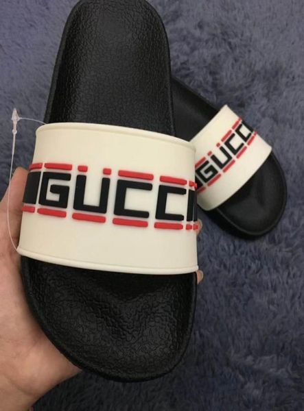 

2020 italy women men slides summer luxury designer beach indoor flat authentic brand mens sandals slippers house flip flops4540949, Black
