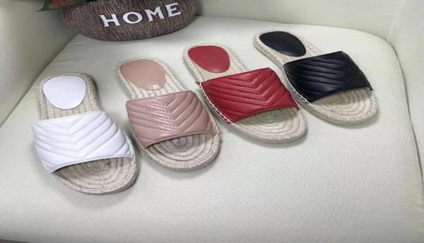 

women leather espadrille stripes flat sandal fashion nonslip slipper two tone canvas sandals summer outdoor beach causal flip flo3205441, Black