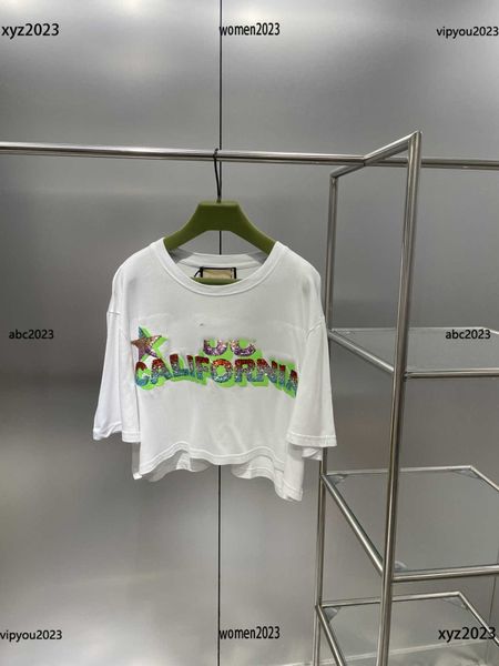 

tees short style short sleeves t shirt for womens designer clothing summer fashionable shiny sequins t-shirt new arrivals, White