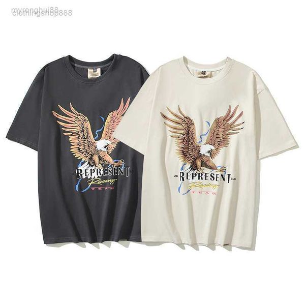 

men's t-shirts spring/summer 2023 new meichao high street eagle print hip hop loose short sleeve and neck 5ghm roty roty, White;black