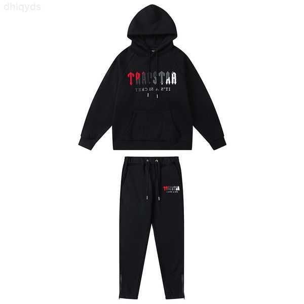 

black hoodie trapstar tracksuit rainbow towel embroidery decoding hooded sportswear men and women suit 1zx1r, Gray