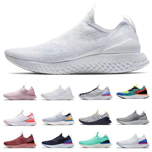 

epic react fly knit v2 v1 mens womens running shoes all white triple black pewter fusion outdoors trainers men sports sneakers siz2864