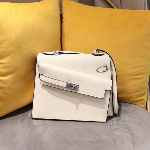 

2023 spring/summer new kaili women's bag genuine leather elegant and simple handbag trend commuter double sided shaped shoulder bag