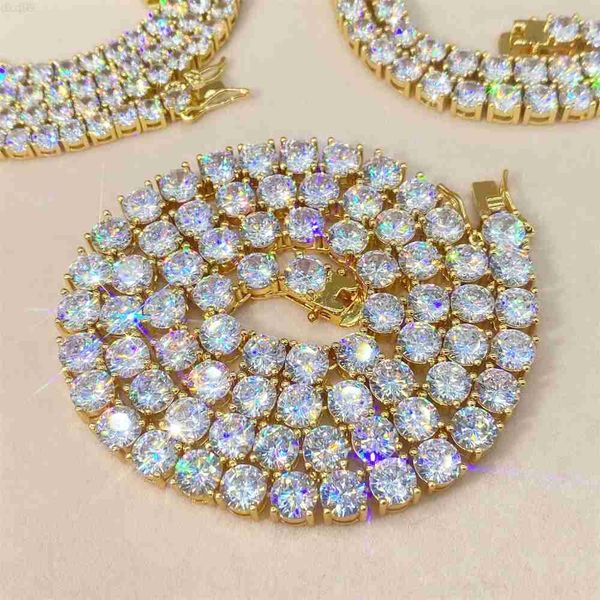 

925 sterling silver custom made iced out 4mm 5mm tennis chain bracelet hip hop jewelry moissanite chain