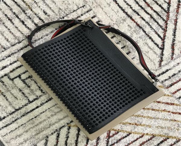 

men evening bag rivet shoulder bags fashion handbag genuine leather totes branded bottoms8317091