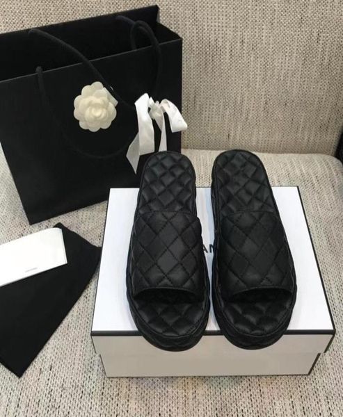 

2021 classic women slippers multicolor sandals ladies wedding leather slipper party casual flat shoes q045602849, Black