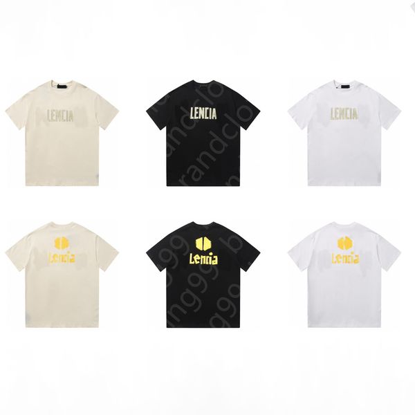 

designer luxury t-shirt brand t shirt clothing yellow tape letter short sleeve spring summer tide men women tee, White;black