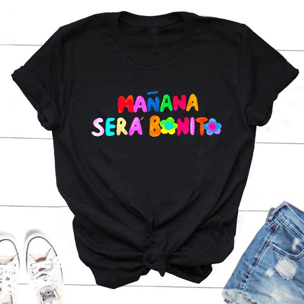 

womens tshirt manana sera bonito ts karolg bica merch t for women black cotton casual short sleeve tee streetwear 230419, White