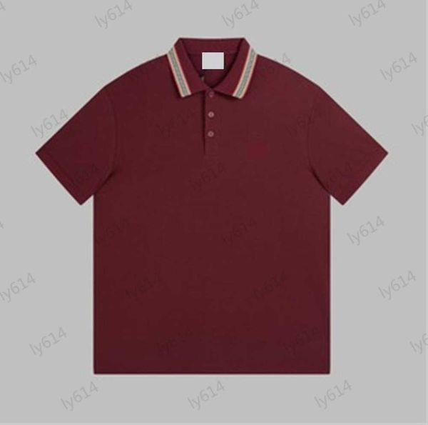 

brand polos ribbon striped decorative neckline lapel button design joker tees loose version type simple casual style solid color cotton pol, White;black