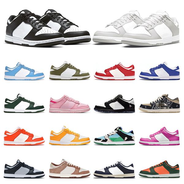 

size 36-47 men designer casual shoes flat women sneakers mens panda white black grey fog unc syracuse medium olive sail grey gum womens spor