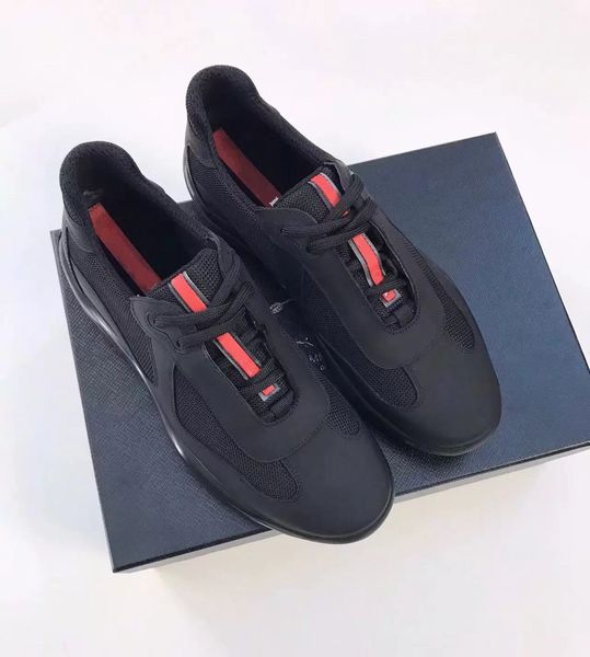 

casual runner sports shoes && america cup low sneakers men rubber sole fabric patent leather men's wholesale discount trainer with box, Black