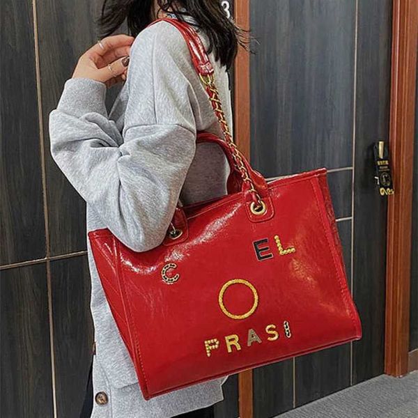 

luxury fashion handbags women's beach designers metal pearl letter badge tote bag small leather large female chain wallet backpack qww0
