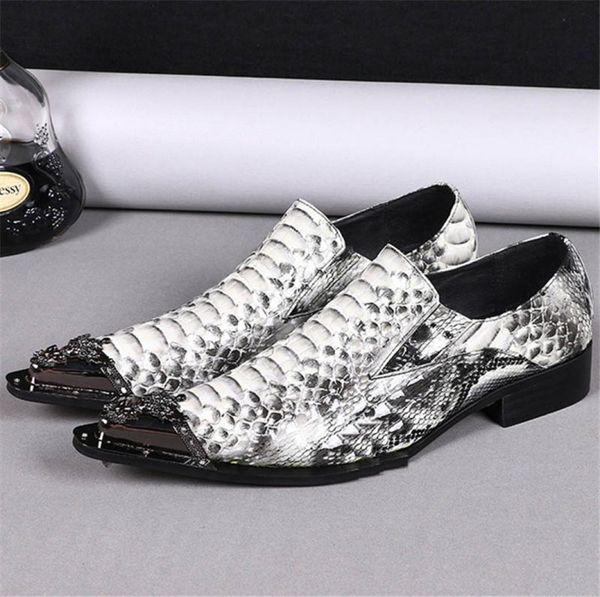 

mens oxford dress shoes print snakeskin shoes men steel pointed toe slip on shoes leather men spring chaussures1289447, Black