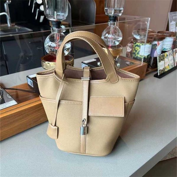 

herms drawstring designer picotin totes bag 2023 new canvas spliced vegetable basket bag water bucket bag handheld one shoulder crossbody co