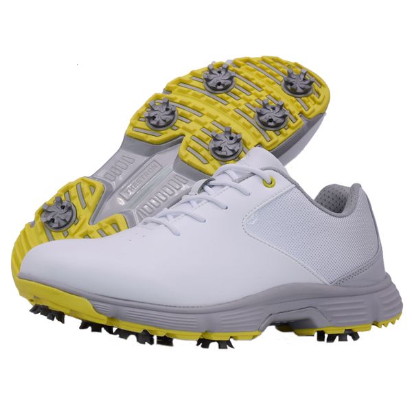 

safety shoes men professional golf waterproof spikes sneakers black white s trainers big size for 230418, Black;brown