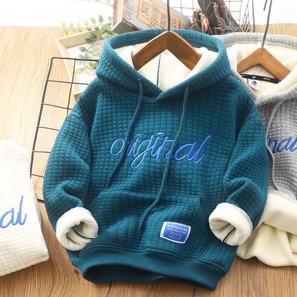 

hoodies sweatshirts winter autumn young children boys hooded clothes for kids plus pullovers teen 4 5 6 7 8 9 10 12y 230418, Black