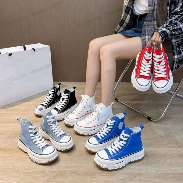 

100th anniversary thick bottom muffin casual shoes all star heightening 100 trekwave high low canvas shoe help men women board shoes 35-44 b, Black