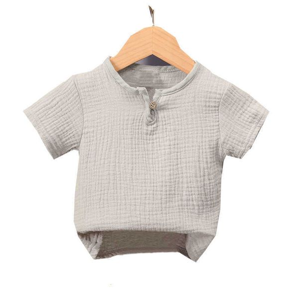 

t-shirts children t shirts new fashion linen pleated boys t shirt 0-5year kids t-shirt summer baby boys girls t-shirt children clothes p2304, Blue