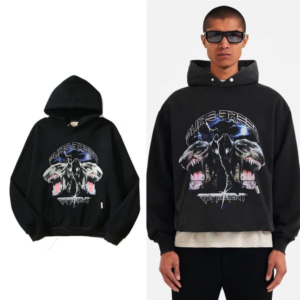 

23fw sweatshirts hoodies men women high street cow head print pullover hoode hip hop pullovers, Black;brown