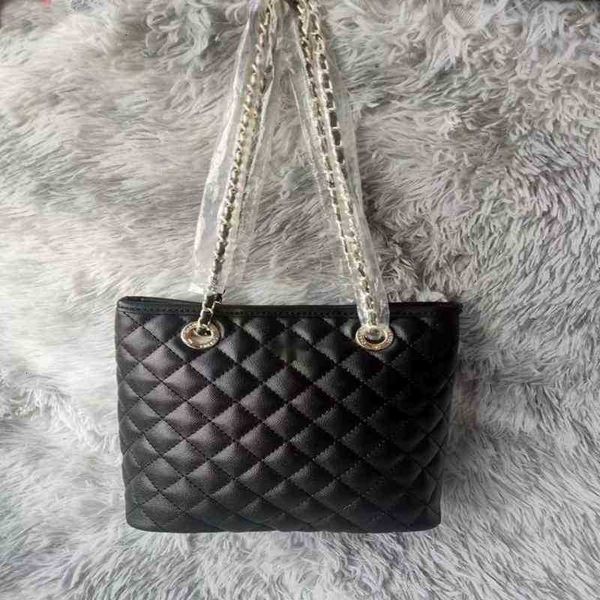 

evening bags brand design letter quilted shoulder chain cc bag lambskin woman's jumbo maxi gst shopping caviar leather vintage handbag, White