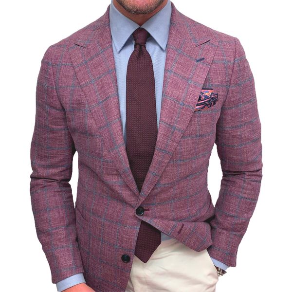 

mens formal blazer plaid pattern plain lapel long-sleeved button blazer suitable for party dating men blazer work suit, White;black