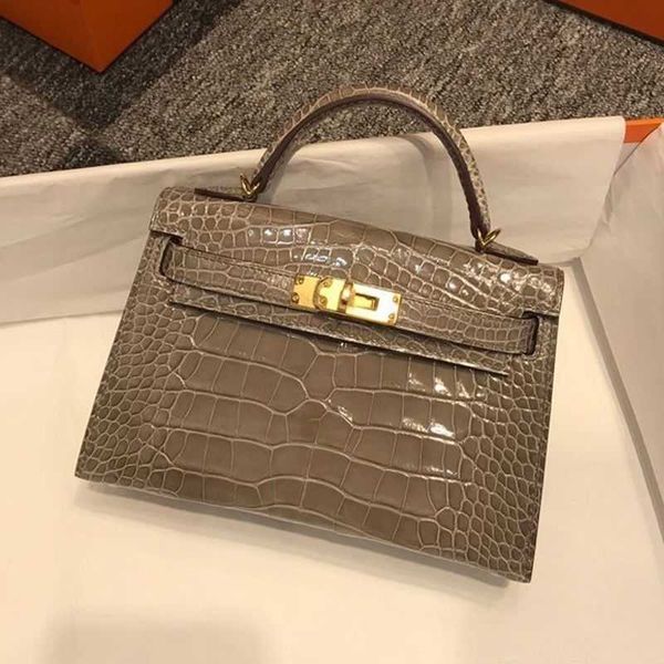 

designer cross body bag herms kellyss bags women's bag new 2023 generation ii bag mini bag crocodile pattern mini cowhide crossbody bag