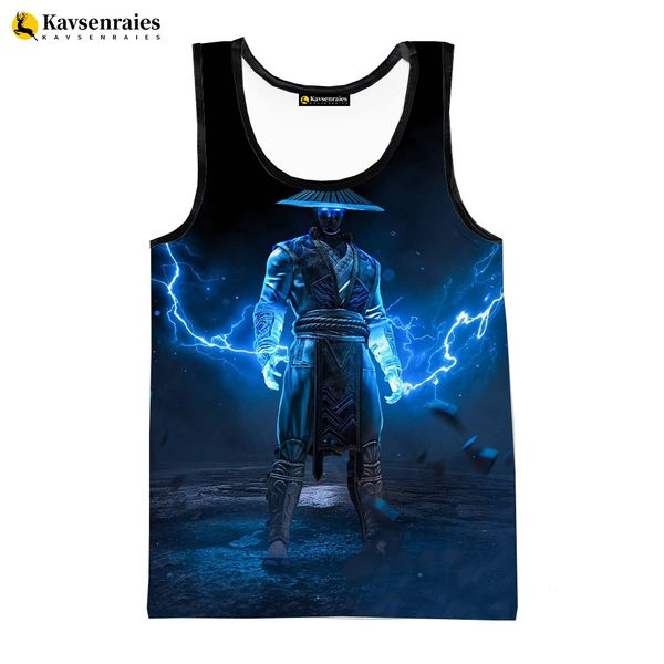 

men' tank mortal kombat 11 printed 3d tank men' clothing men women casual sleeveless t-shirt hip hop streetwear oversized tee, White;black