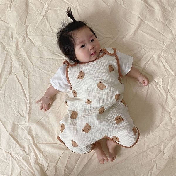 

sleeping bags baby bag sleeveless vest born child antikick quilt summer thin doublelayer cotton yarn 230419