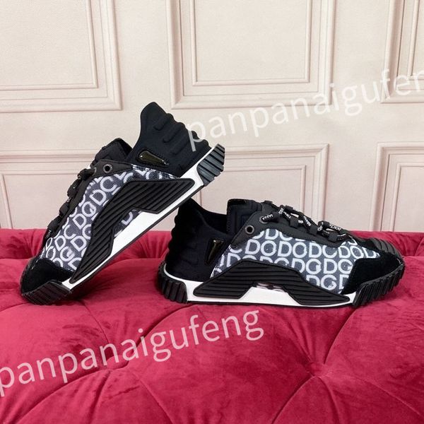 

new designer casual shoes mens vintage trainers sneakers women fashion shoe lace-up platform sneaker, Black