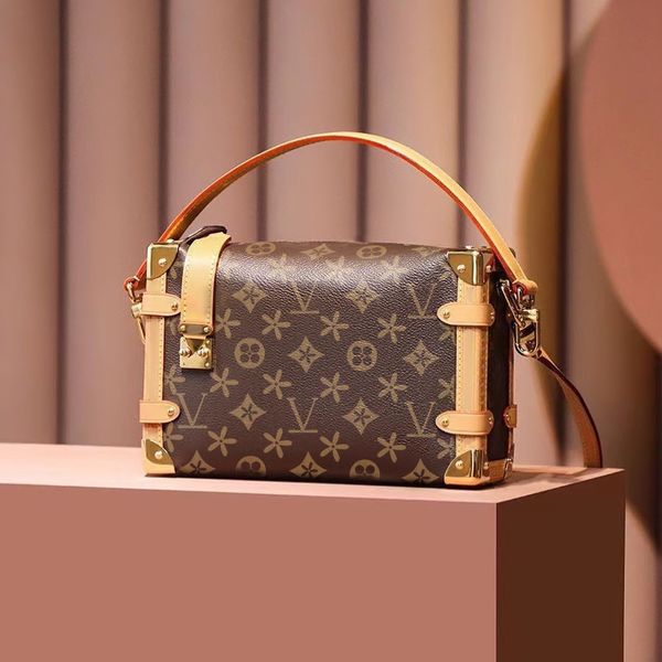 

women m46358 m21741 square clutch the tote bag luxurys side trunk box purse pochette handbag mens genuine leather cosmetic bags designer gym