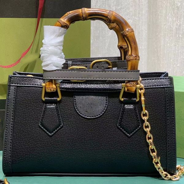 

luxury bamboo diana small shoulder bag designer handbags purse women chains bag genuine leather large capacity handbags detachable strap gol