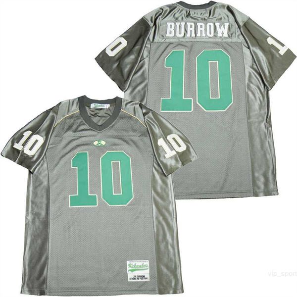 

high school football athens 10 joe burrow jerseys men moive breathable all stitched for sport fans pure cotton team color grey college pullo, Black