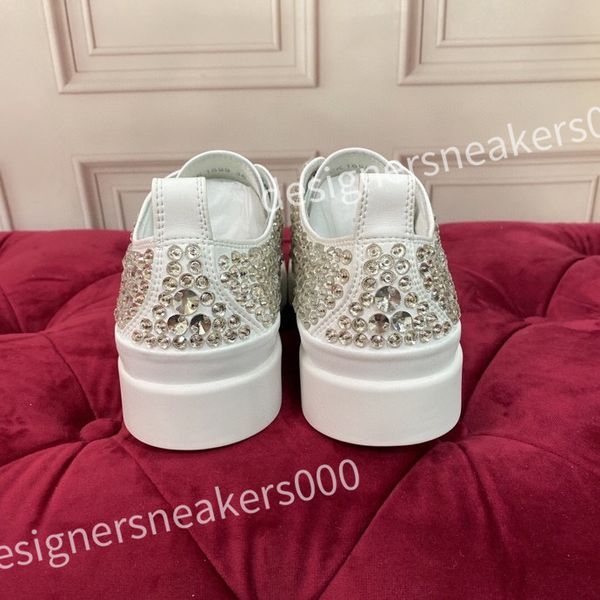 

2023 new fashion shoe designer women leather lace up sneakers white flat sole womens luxury casual shoes, Red;white