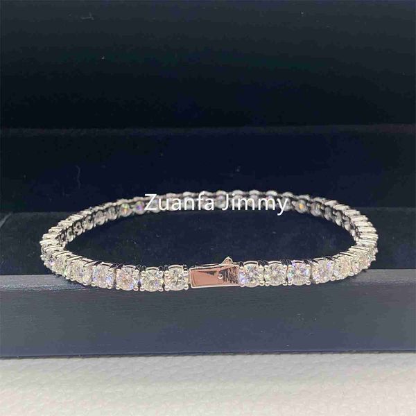 

3mm 4mm 5mm 6.5mm 925 sterling silver man luxury hip hop jewelry d moissanite vvs1 tennis chain bracelets