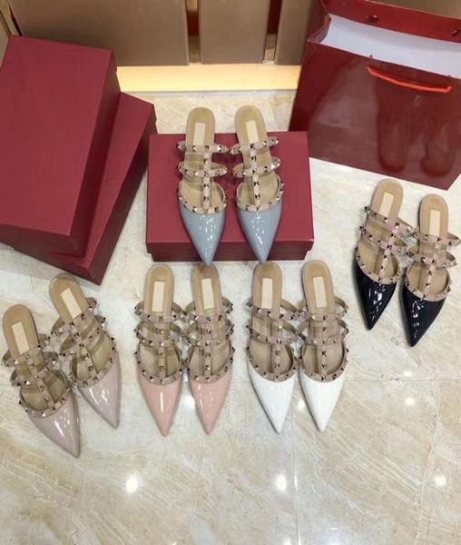 

new fashion slippers women039s flats casual sandals leather beach shoes woman sandals summer ladies flipflops rivet sandals1 l5357300, Black