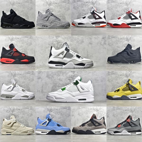 

jumpman 4 basketball shoes for men women 4s military black cat sail red thunder white oreo cactus jack dark blue mocha university grey fog m