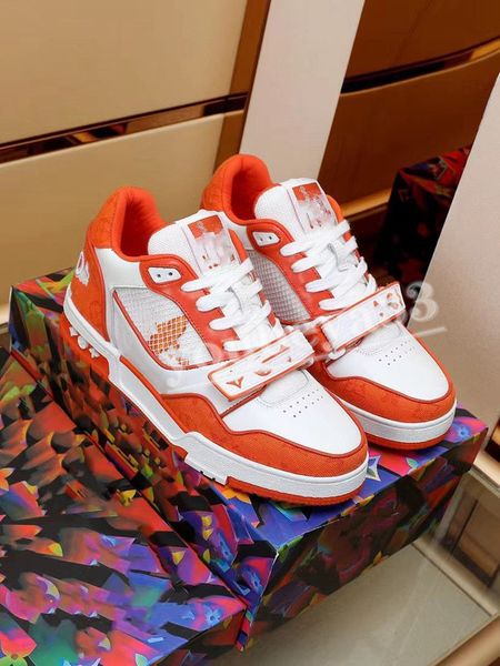 

luxury designer trainer casual shoes coach orange white green yellow blue black sneakers denim low sneakers