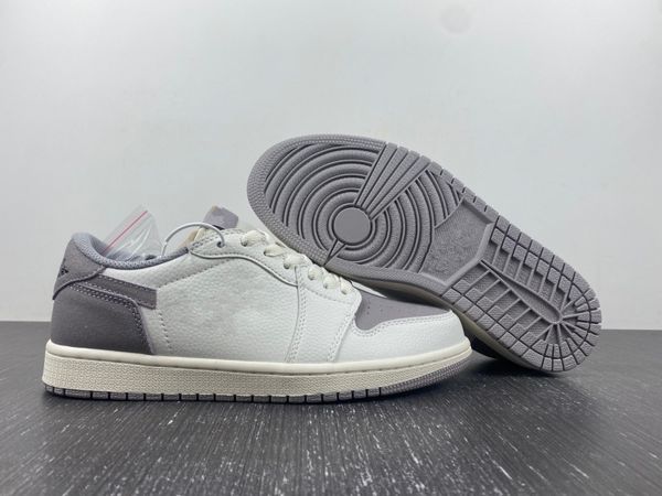 

shoes boots jumpman 1 low og atmosphere grey sail black cz0790-101 real leather designer sneakers