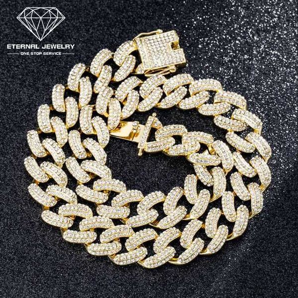 

men's hip hop popular cuba iced out s925 silver 9k 10k 14k 18k gold pure yellow white moissanite diamond gem necklace