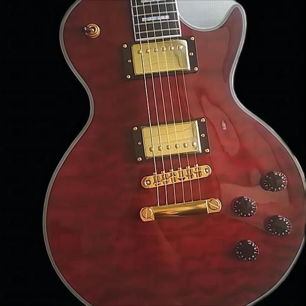 

custom lp red quilt maple electric guitar gold hardware limited time sale369423