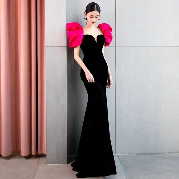 

2023 plus size prom dress arabic aso ebi mermaid luxurious black even dresses beaded crystals evening formal party second reception birthday