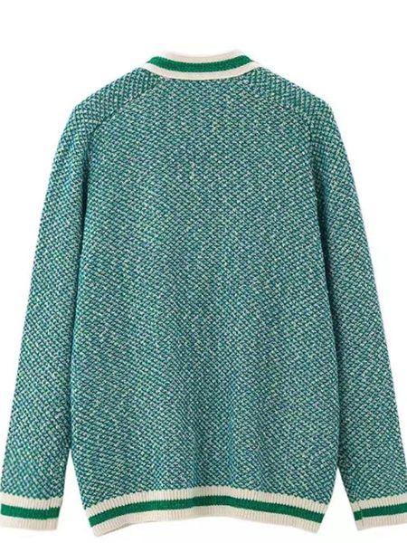

sweaters sweter damski 2020 jesiennozimowy w nowym stylu dekolt w szpic zapinany na kolor sweter dziergany i szorty, White;black